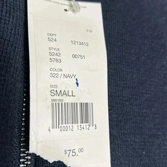 Y2K  vtg NWT LOUIS RAPHAEL vest ,men SM,blue wool blend vest,front zip.EC - Picture 9 of 12